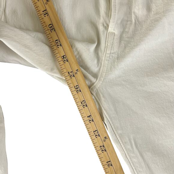 Levi’s Wedgie Straight Jeans 27 White | Y2K High Rise Raw Hem Ankle Denim Pants - Picture 13 of 15